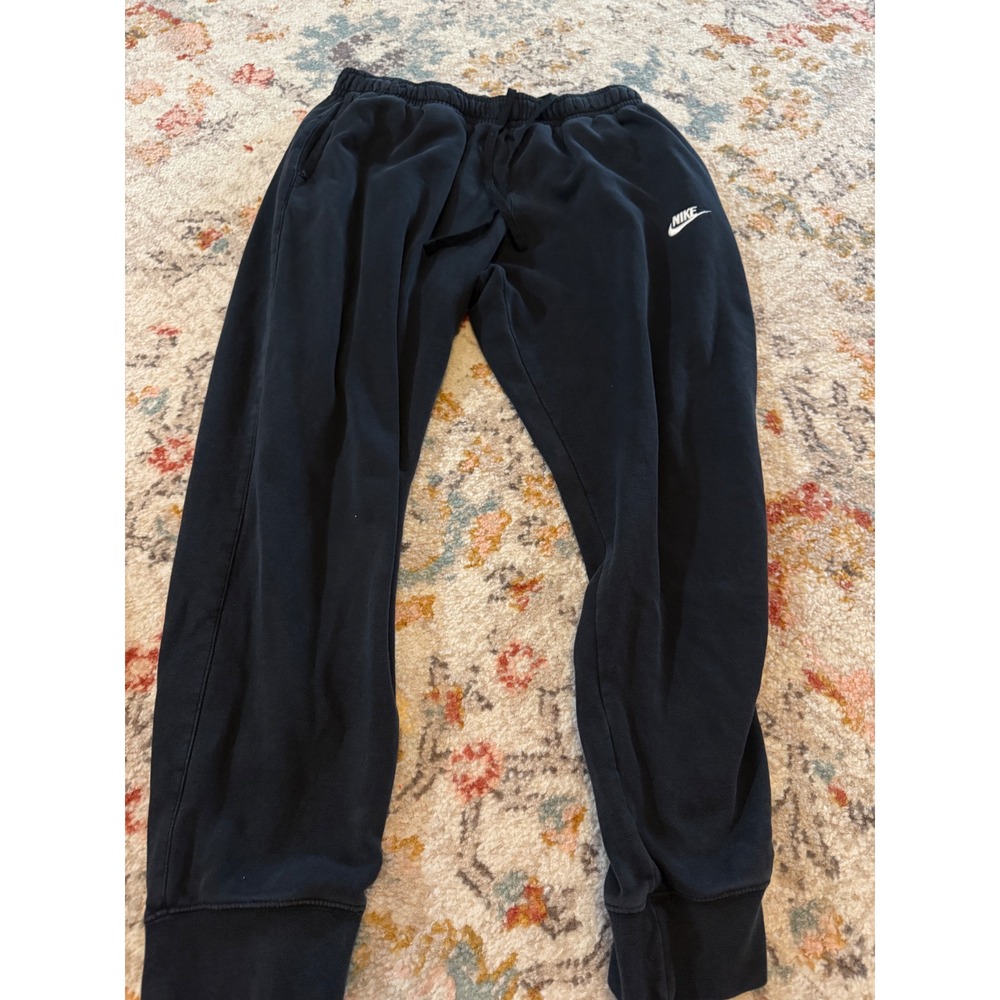 Nike Mens Club Fleece Joggers Navy Blue Sweatpants Size Large Embroidered Logo